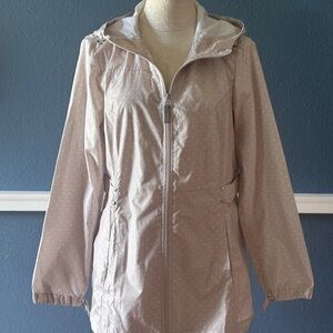 Jones New York Parka Rain Jacket - Sand with Dot in Medium